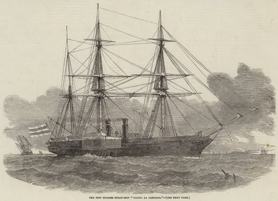 Het nieuwe Spaanse stoomschip Ysabel La Catolica door Edwin Weedon